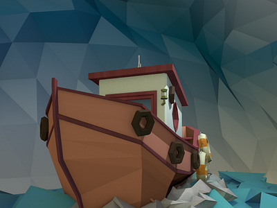 Lowpoly Boat 3d 3d artist c4d cinema4d low poly