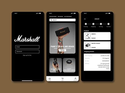 Marshall Headphones - App Design app branding design ui ux
