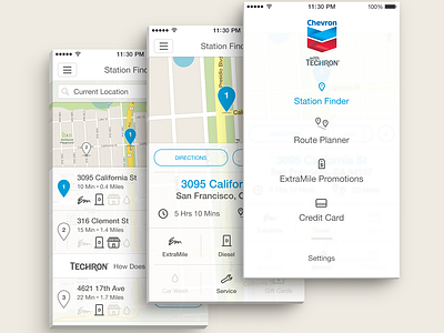 Chevron Station Finder by Tom Gurka on Dribbble