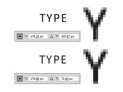 Pro Tip: Lose Decimal points in type blurry type decimal decimal point photoshop pixel pro tip sub pixel rendering type