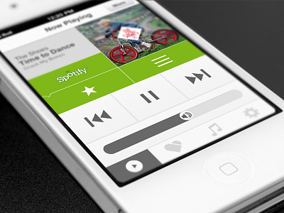 Smart Radio App app button interface ios iphone music now playing simple spotify tab bar volume scrub