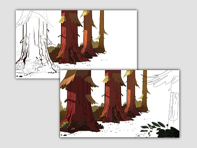 Digital Colouring animation animation 2d color forest trees