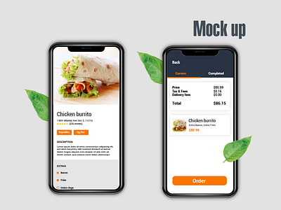 Mobile app mock-up