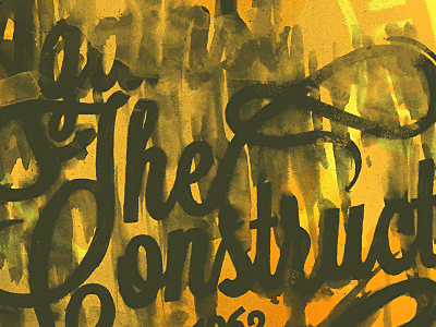 Construct illustrated type watercolour
