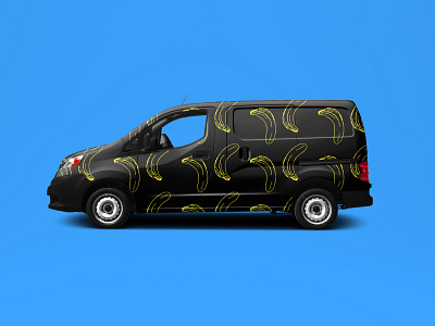 Minivan banana vector