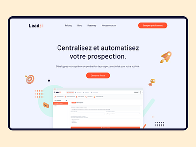 Leadzi - Landing Page For Email Automation Saas branding design graphic design illustration logo ui ux