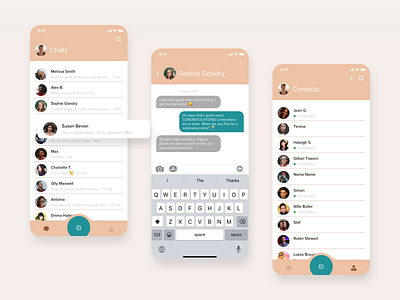 Messaging App app daily ui 013 design flat minimalist sketch ui