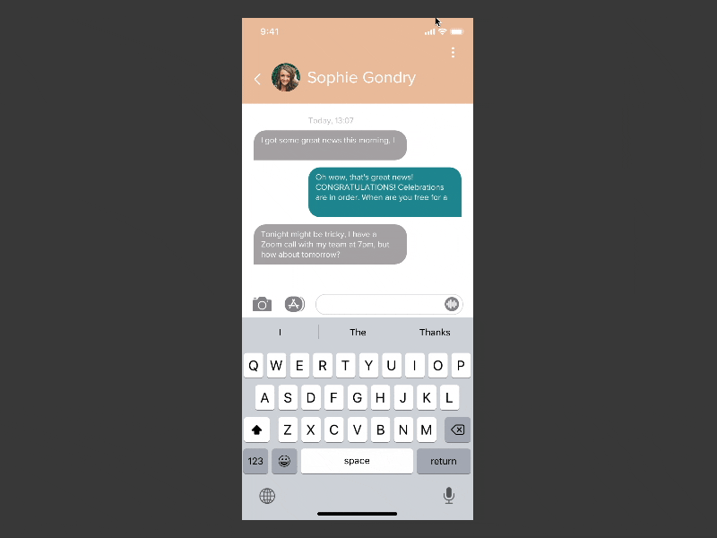 Animation for Messaging App