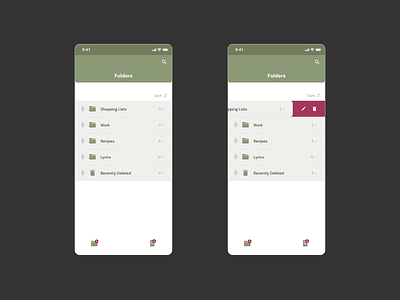 UI for minimalist Notes App app design flat minimalist ui