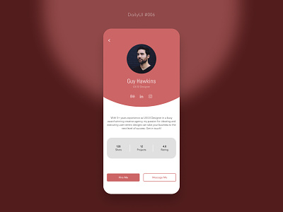 User Profile app branding dailyui 006 design figma flat minimalist ui