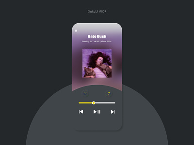Music Player app daily ui 009 design figma flat minimalist ui