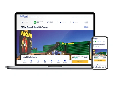 Southwest Vacations - Hotel Profile Redesign hotel booking travel ui ux web