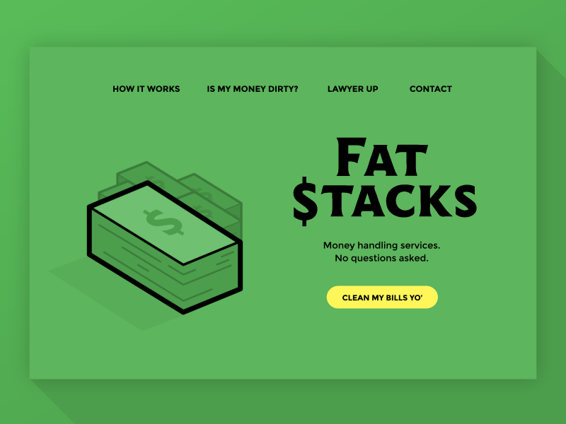 Fat Stacks animation cash fat gif landing lp page stacks web