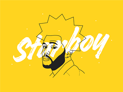 Starboy face illustration line lineart starboy weeknd