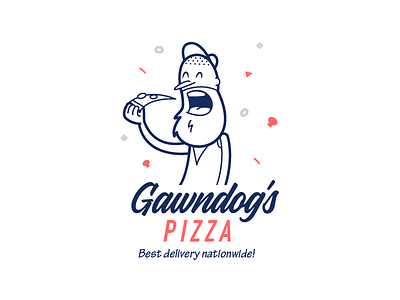 Gawndogs Pizza afl ai demons gawn illustration logo man maxy melbourne pizza player vector