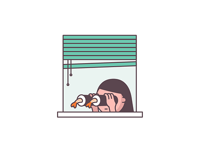 Looks fishy binoculars character fish girl illustration sushi vector
