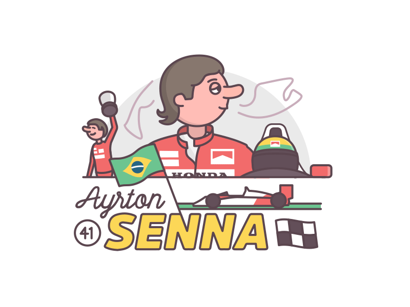 Senna ae animation ayrton brazil f1 gif illustration loop racing senna vector