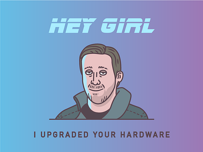 Hey girl blade girl gosling hey illustration meme runner ryan vector