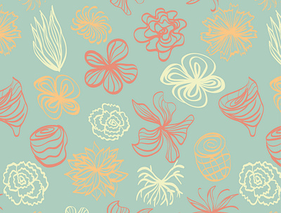 line flowers design repeat pattern seamless repeat pattern surface pattern design vector illustration