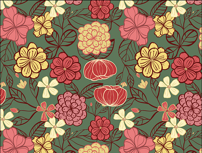 flowergarden design illustration repeat pattern repeating pattern surface pattern design textile print vector art vector illustration