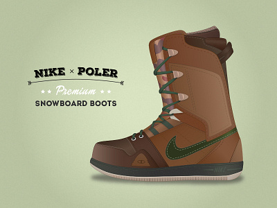 Nike & Poler Premium Snowboard boots ai boots extreme illustration illustrator nike poler snow snowboard snowboard boots sport winter