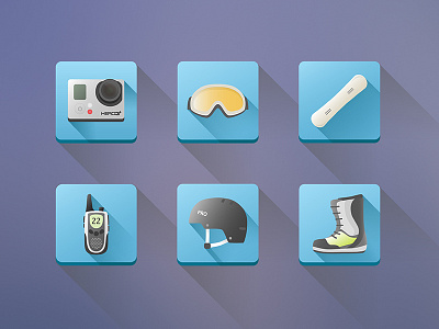 Snowboard Icons boots extreme flat icons goggles gopro helmet hero3 icons snow snowboard sport two way radio