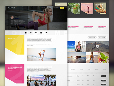 Personal Trainer Profile page clean crossfit fitness fitness ui lifestyle profile schedule sport ui ux website design yoga