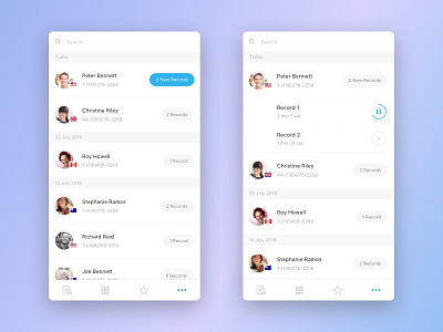 Voicemail Concept app concept ios mobile mobile design play records ui user interface voicemail