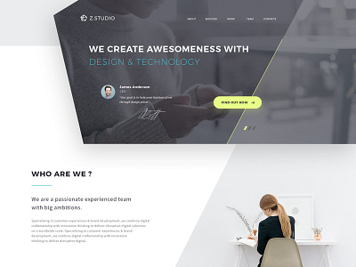 Creative Agency Preview agency branding creative agency development landing page design light ui web studio website design