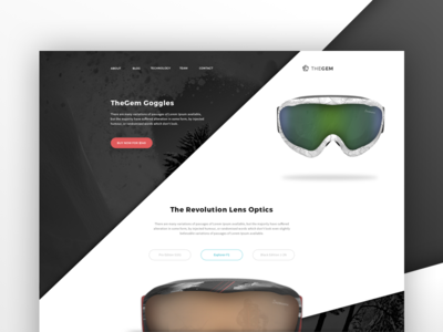 Product Page - Goggles concept design extreme goggles product landing product page snowboarding sport template ui website design