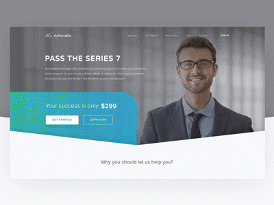 Splash Page Animation - Achievable animation education exam gif home page learning principle splash page web website design