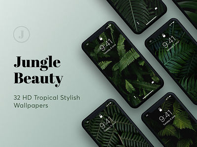 Exclusive Collection: Jungle Beauty background fern fresh green jungle leaf mockup organic style summer travel trendy tropical wallpaper wallpapers