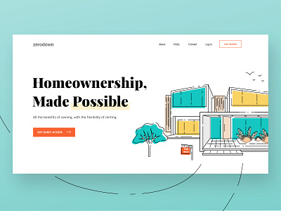 (WIP) Homepage for New Homeownership Service clean design home homepage house illustration landing page landing page design line website website design