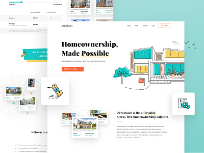 (WIP) Homepage for New Homeownership Service clean design home homepage homepage design house illustration landing design landing page landing page design line line illustration line illustrations website website design