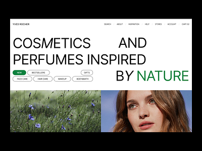 Hero Screen E-commerce Minimal Store Website Concept beauty brand cosmetic daily design ecommerce homepage landing page nature redesign ui web website woman