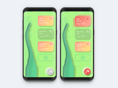 Beanstalk Clock — Alarm App alarm android app concept design mobile ui ui design ux weird