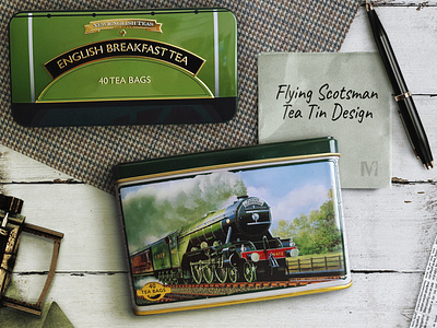Steam Train Flying Scotsman Packaging Creative branding illustrator packaging photoshop scene tea vector
