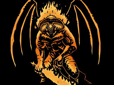 Balrog art artist digital art digital illustration digital painting horror horror art illustration procreate tattoo art