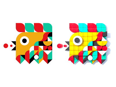 Geometric Bird (Flat vs 3D) 2d 3d animal bird c4d cinema 4d colorful design flat geometric art graphic design illustration illustrator maxon maxonc4d minimal shape shapes vector vibrant