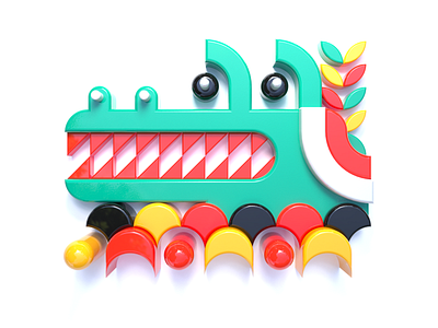 Alligator (3D Illustration) 3d 3d art abstract alligator animal c4d character cinema 4d concept concept art design design art digital geometric graphic design icon illustration minimal realistic 3d responsive design