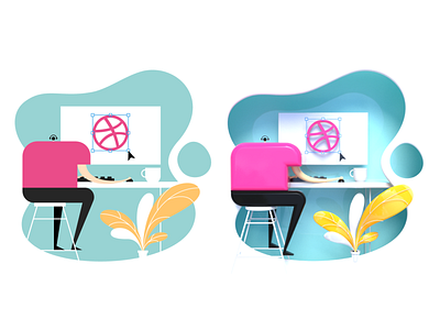 Dribbble (flat + 3D) 3d c4d character cinema 4d clean corona renderer design art designer dribbble flat graphic design graphic designer icon plant realistic render simple vector vector design