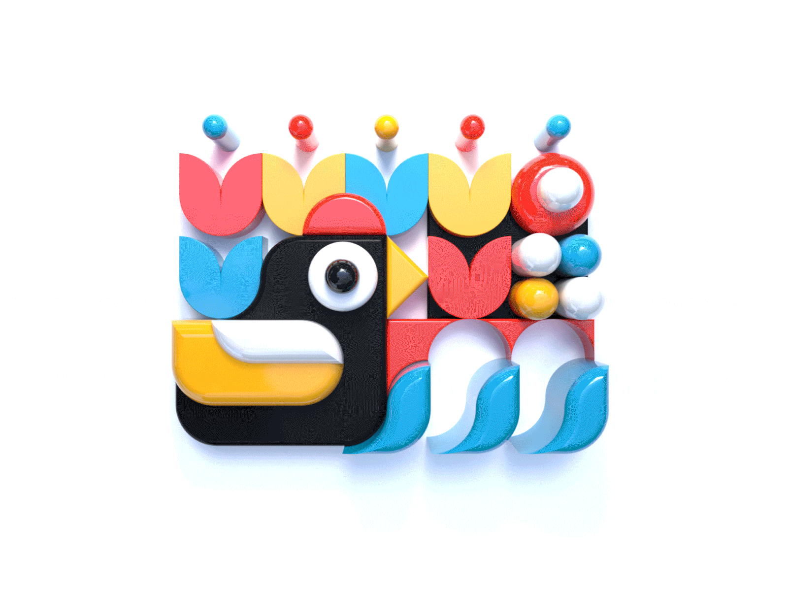 Duck 3D Illustration (design process)