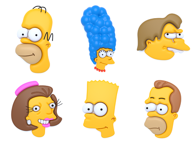 The Simpsons (part 1) 3d 3d illustration c4d character character design cinema 4d cinema4d clean color concept design graphic art graphic design iconic illustration