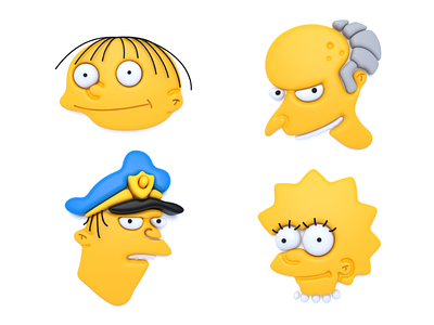 The Simpsons (part 2) 3d 3d illustration c4d character character design cinema 4d cinema4d clean color concept design graphic art graphic design iconic illustration