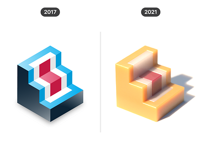 3D shapes (2017 vs 2021) 3d c4d cgi cinema 4d comparison concept creative design geometric graphic design icon illustration progress render shape vector visual