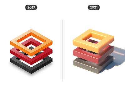 3D shapes (2017 vs 2021) 2d 3d 3d shape c4d cgi cinema 4d concept design geometric graphic design illustration render vector visual