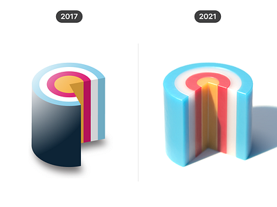 3D shapes (2017 vs 2021) 3d c4d cgi cinema 4d comparison concept creative design geometric graphic design icon illustration progress render shape vector visual