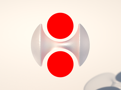 Symmetry 3d logo bold brand branding design geometric illustration logo red render shape symmetry vector