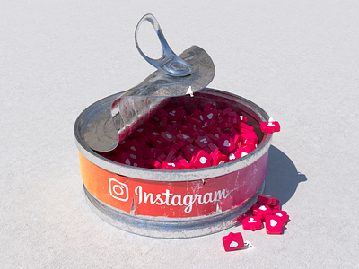 The best inside 3d branding cgi design engagement icon illustration instagram instagram logo like packaging packaging design render tin