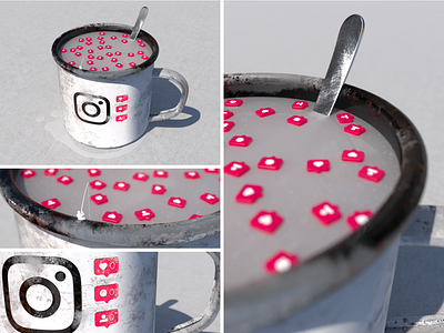 Engagement Cup - Details Matter 3d branding comment concept design cup design engagement cup follow icon illustration instagram instagram logo like logo render